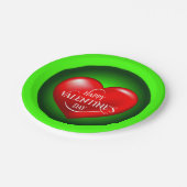 Assiettes En Carton Symbole d'amour rouge 3d en forme de coeur-50420 (Angle)