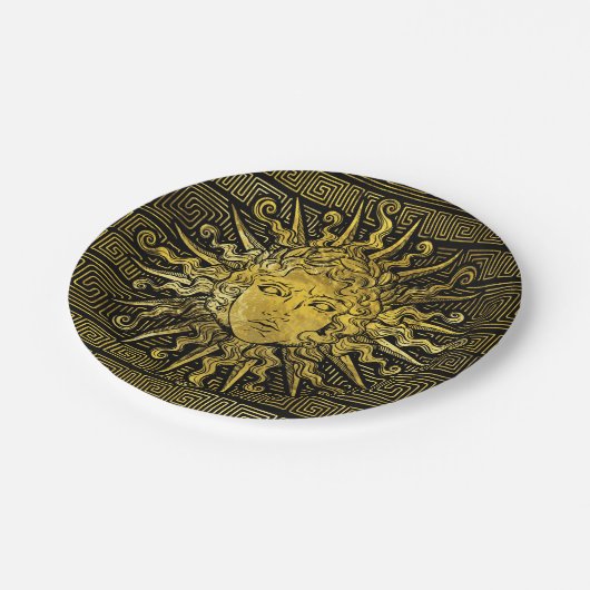 Assiettes En Carton Symbole d'Apollo Sun sur le motif principal grec (Angle)