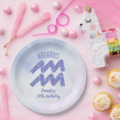 Assiettes En Carton Symbole d'astrologie violette Cute Aquarius fête d (Fête)