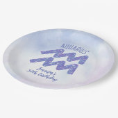 Assiettes En Carton Symbole d'astrologie violette Cute Aquarius fête d (Angle)