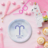 Assiettes En Carton Symbole d'astrologie violette de Pretty Aries (Fête)