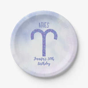 Assiettes En Carton Symbole d'astrologie violette de Pretty Aries