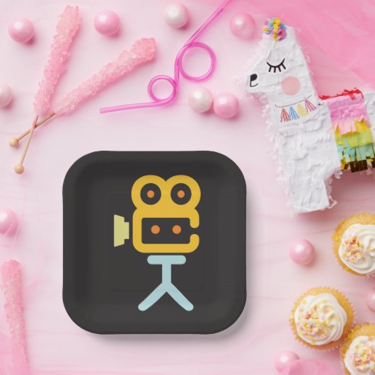 Assiettes En Carton Symbole de la caméra vidéo (Fête)