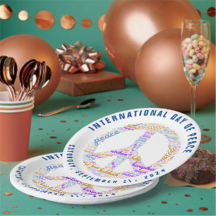 Assiettes En Carton SYMBOLE DE LA JOURNÉE DE LA Paix MONDIALE