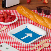 Assiettes En Carton Symbole de la route à sens unique bleu - Inscripti