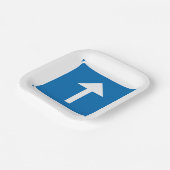 Assiettes En Carton Symbole de la route à sens unique bleu - Inscripti (Angulaire)