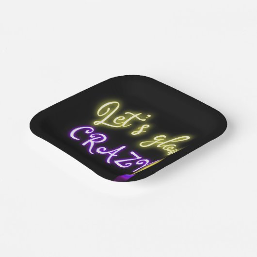 Assiettes En Carton Symbole de néon d'anniversaire avec bougie (Angulaire)