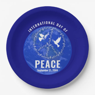 Assiettes En Carton Symbole de paix de la Journée Mondiale de la Paix