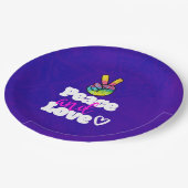 Assiettes En Carton Symbole de paix et d'amour Arc-en-ciel (Angle)