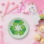 Assiettes En Carton Symbole de recyclage (Fête)