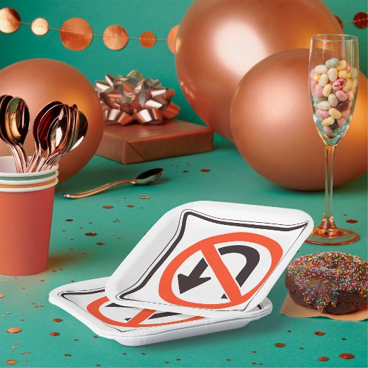 ASSIETTES EN CARTON SYMBOLE DE ROUTE DE SÉCURITÉ DE LA CIRCULATION