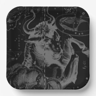 Assiettes En Carton Symbole de Taurus Constellation Hevelius circa 169