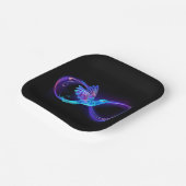 Assiettes En Carton Symbole d'infini néon avec colibri brillant (Angulaire)