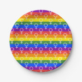 Assiettes En Carton Symbole féminin Motif arc-en-ciel (Devant)