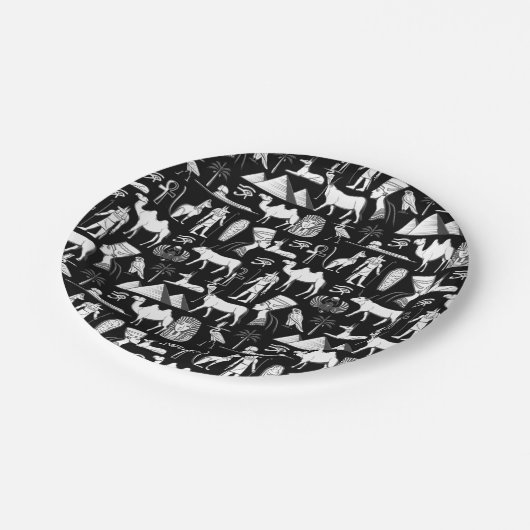 Assiettes En Carton Symbole Hiéroglyphique d'Égypte ancienne Motif (Angle)