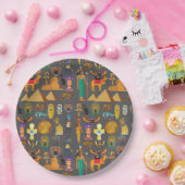 Assiettes En Carton SYMBOLE HIÉROglyphique égyptien Motif pharaon (Fête)