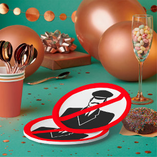 Assiettes En Carton Symbole interdit de chauffeur Avertissement drôle