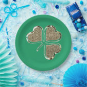 Assiettes En Carton Symbole irlandais shamrock Clover Irlande Gold Ele (Fête)