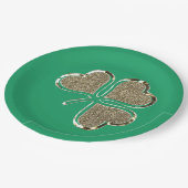 Assiettes En Carton Symbole irlandais shamrock Clover Irlande Gold Ele (Angle)