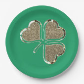 Assiettes En Carton Symbole irlandais shamrock Clover Irlande Gold Ele (Devant)