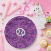 Assiettes En Carton Symbole moderne du cancer Zodiac Camouflage numéri (Fête)