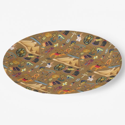 Assiettes En Carton SYMBOLE motif D'HIÉROglyphE ANCIEN (Angle)