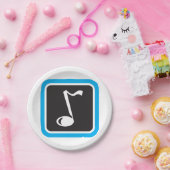 Assiettes En Carton Symbole musical minimaliste Gras (Fête)