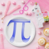 Assiettes En Carton Symbole Pi bleu brillant (Fête)