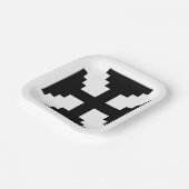 Assiettes En Carton Symbole Pixel Art Black Cross (Angulaire)