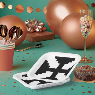Assiettes En Carton Symbole Pixel Art Black Cross