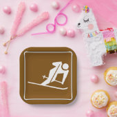 Assiettes En Carton Symbole récréatif de la zone de ski (Fête)