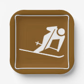 Assiettes En Carton Symbole récréatif de la zone de ski (Recto)