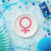 Assiettes En Carton Symbole rose de Vénus de bord (Fête)