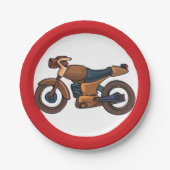 Assiettes En Carton Symbole routier de moto (Devant)