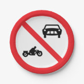 Assiettes En Carton Symbole routier sans véhicules (Devant)