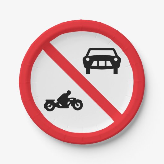 Assiettes En Carton Symbole routier sans véhicules (Devant)