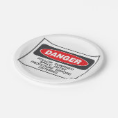 Assiettes En Carton Symbole spatial confiné en danger (Angle)