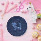 Assiettes En Carton Symbole Taurus Constellation et Zodiaque avec étoi (Fête)