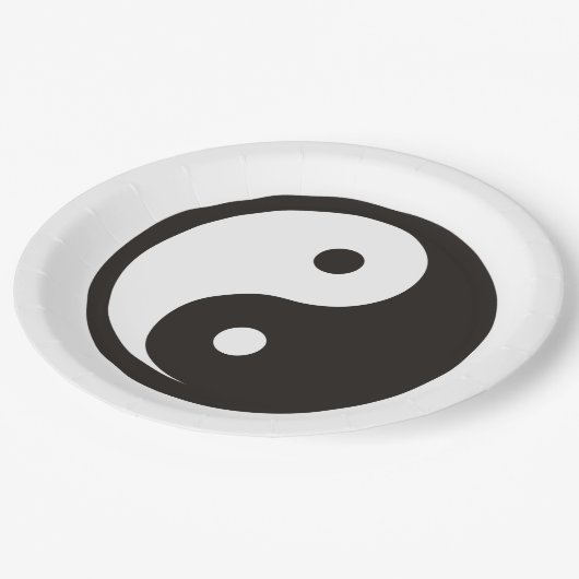 Assiettes En Carton Symbole Yin Yang - tatouage solide (Angle)