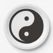 Assiettes En Carton Symbole Yin Yang - tatouage solide (Devant)