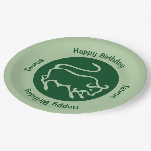 Assiettes En Carton Symbole zodiaque de Taurus (Angle)