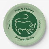 Assiettes En Carton Symbole zodiaque de Taurus (Devant)