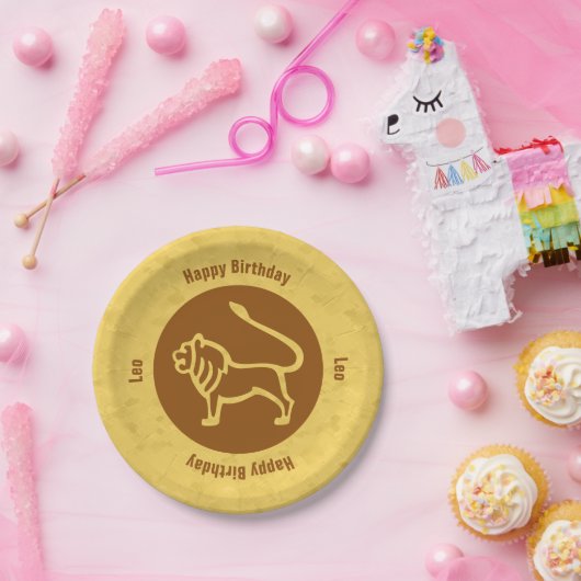 Assiettes En Carton SYMBOLE Zodiaque Léo (Fête)