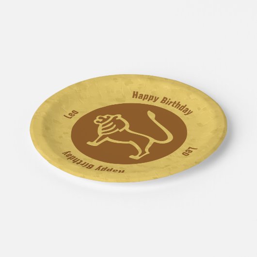 Assiettes En Carton SYMBOLE Zodiaque Léo (Angle)