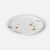 Assiettes En Carton SYMBOLE Zodiaque moderne Gold Leo | Incendie d'élé (Angle)