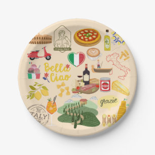 Assiettes En Carton Symboles de l'Italie