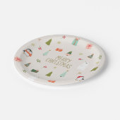 Assiettes En Carton Symboles de Noël mignons (Angle)