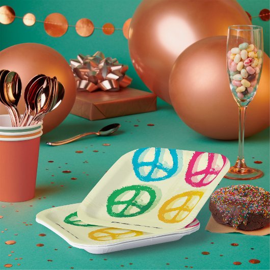 Assiettes En Carton Symboles de paix