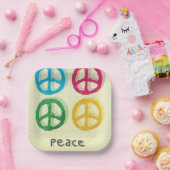 Assiettes En Carton Symboles de paix (Fête)