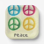 Assiettes En Carton Symboles de paix (Recto)